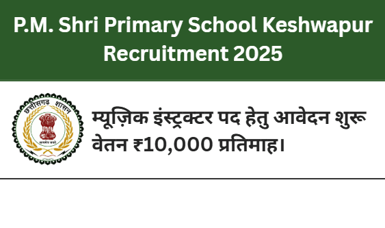 P.M. Shri Primary School Keshwapur Recruitment 2025